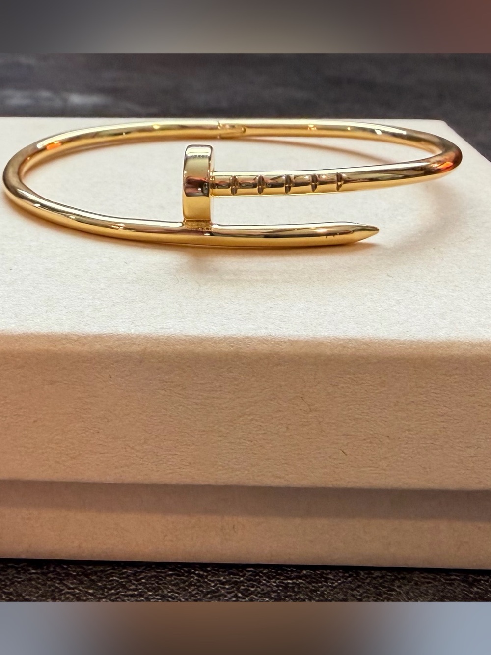 Cartier Stainless Steel Screw Bangle- Gold